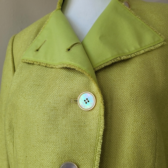 Akris Lime Green Blazer Size 10 - Picture 2 of 15